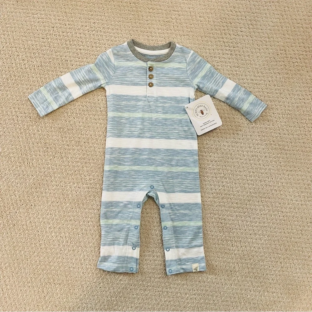 Burt’s Bees Slub Stripe Jumpsuit